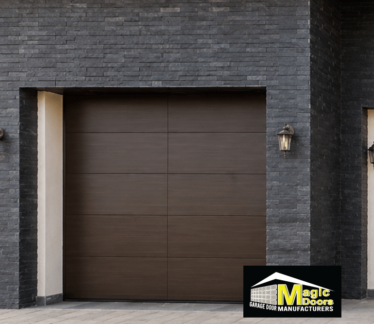 Magic Doors Single Frameless Cladded Burnt Oak